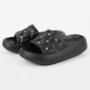 Women's Quilted Wedge Slide with Stud Details
