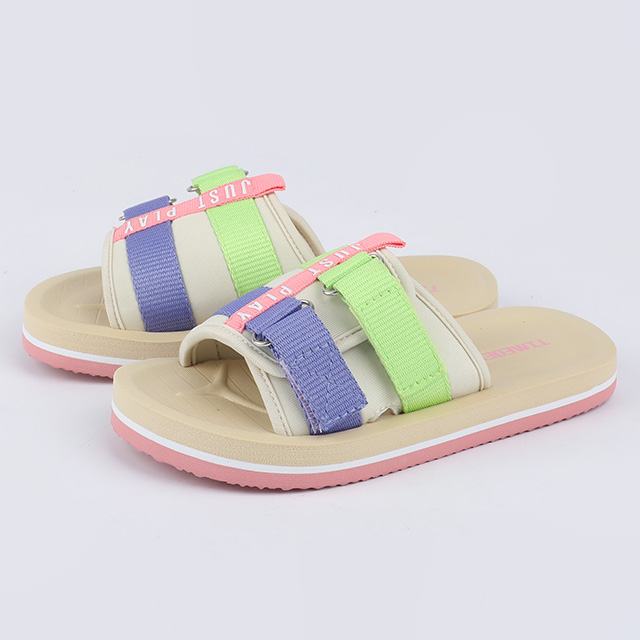 Girls' Colorblock Velcro Webbing Slipper