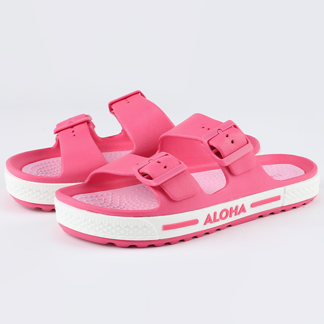 Women's Sporty Double-Buckle Slide with Platform Sole
