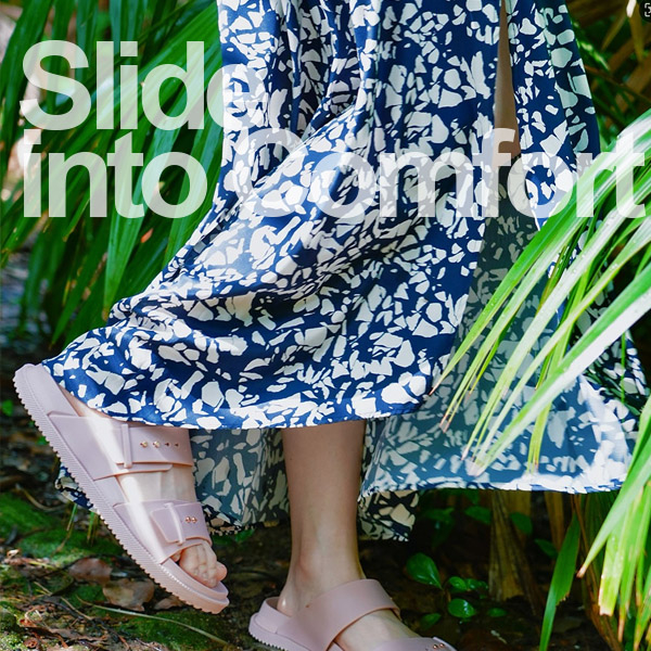 Women's Minimal Strap Slide with Subtle Stud Detail