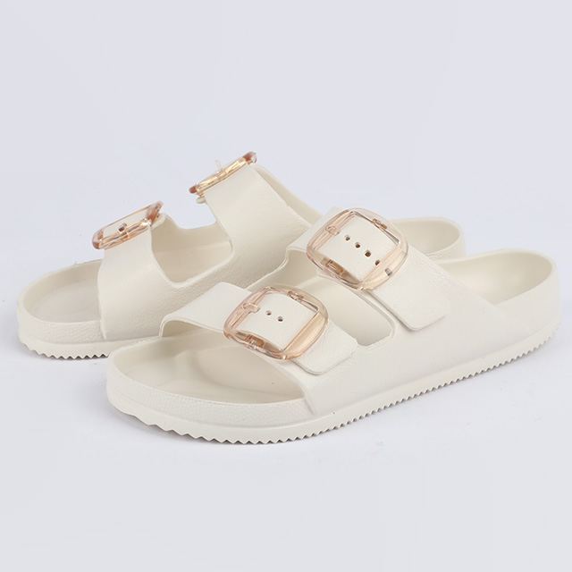 Women's Slide with Transparent Buckle Detail