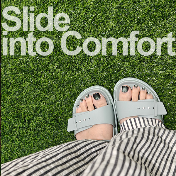 Women's Minimal Strap Slide with Subtle Stud Detail