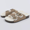 Women's Adjustable Buckle Faux Fur Slipper