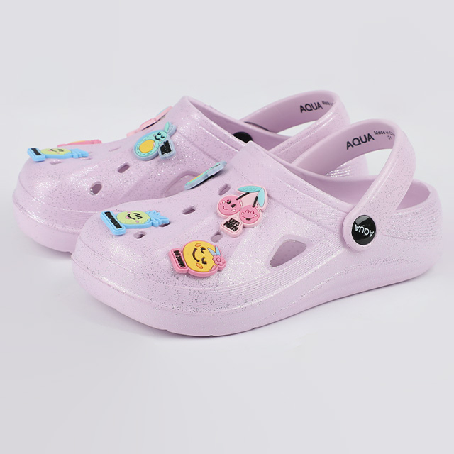 Girls’ Glitter Rubber Patch Clog