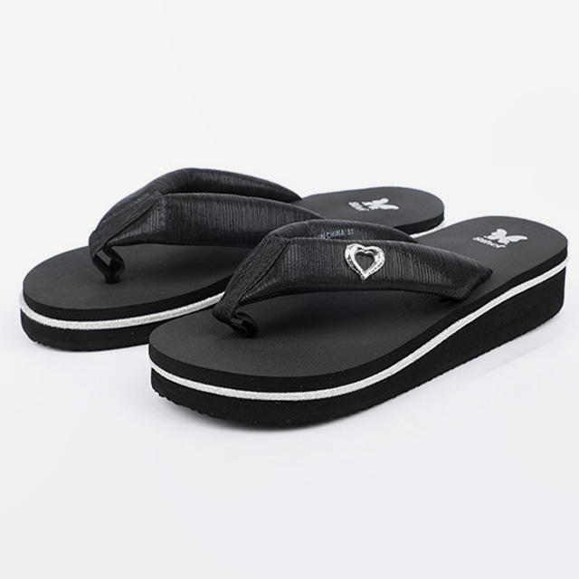 Women's Heart Shaped Decoration Wedge Flip Flop