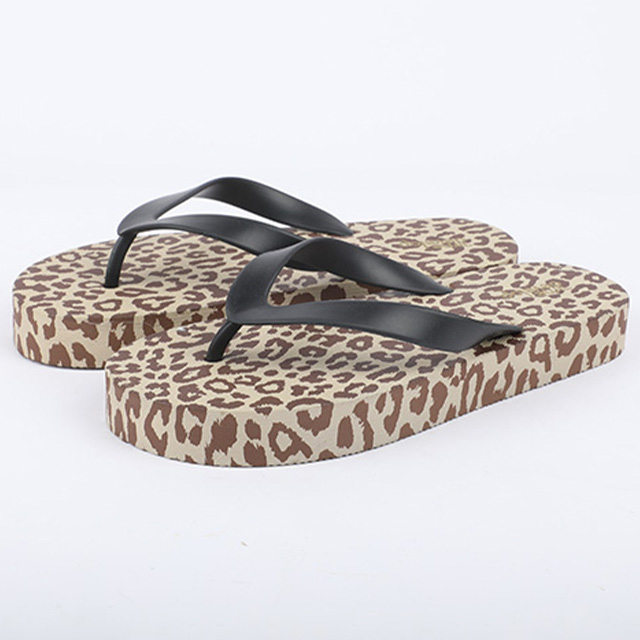 Women’s Leopard Platform Flip Flop with Wide Strap
