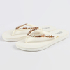 Women's Ceramic White Beaded Flip Flop