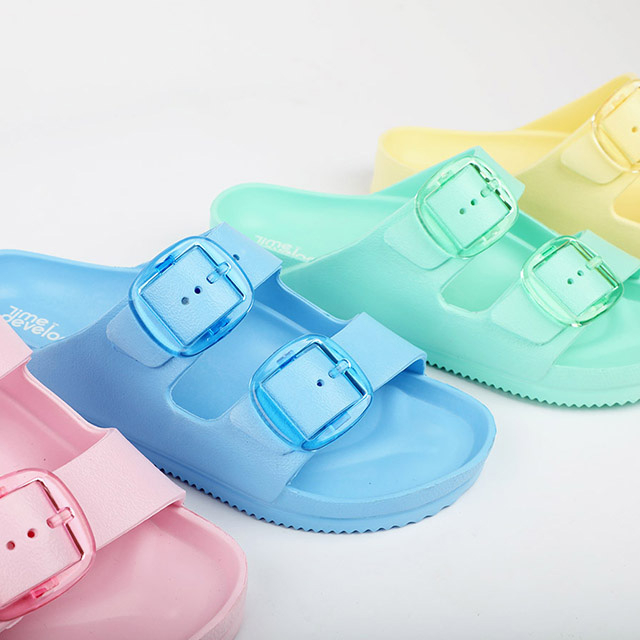 Women's Slide with Transparent Buckle Detail