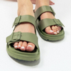 Women's Vegan Flat Sandal with Buckles