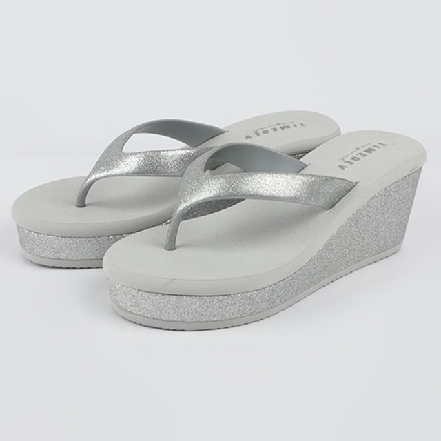 Women's Shimmer Strap Wedge Flip Flop