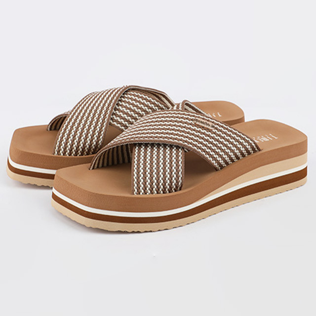 Women’s Woven Cross-Strap Wedge Sandal