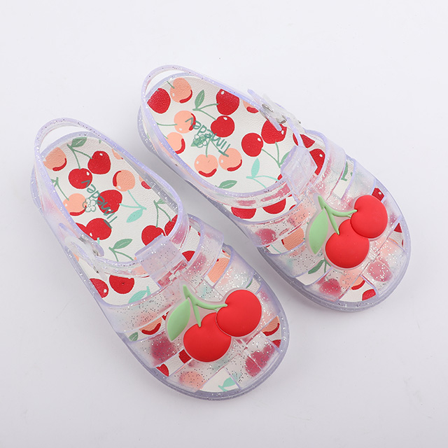 Girls' Glitter Cherry Jelly Sandals (30011F)